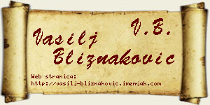 Vasilj Bliznaković vizit kartica